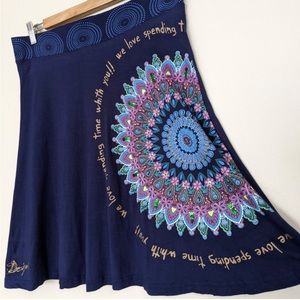 Desigual Paloma Skirt | Navy Blue | Size XL